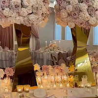 JINPENG Nouveau support à fleurs de style nordique moderne en acier inoxydable pour table de dessert, accessoires et ornements de présentation pour mariages et hôtels