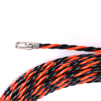 Tire-fil électrique en polyester torsadé rouge et noir à 3 brins avec œillets métalliques pour le tirage de câbles dans les conduites et les murs
