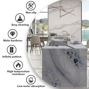 Prezzo di fabbrica 1600x3200 grande lastra di marmo bianco Carrara pietra sinterizzata ingegnerizzata per interni soggiorno sala <span class=keywords><strong>da</strong></span> <span class=keywords><strong>giardino</strong></span> piastrelle - Product Image 4