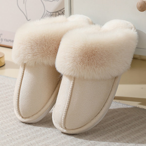 Inverno caldo interno ed esterno <span class=keywords><strong>pantofole</strong></span> di cotone con fodera in pelliccia sintetica bocca pelosa <span class=keywords><strong>pantofole</strong></span> per la casa per le coppie - Product Image 2