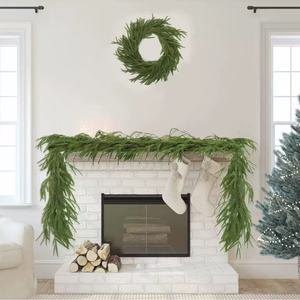 Guirlande artificielle en aiguilles de pin, taille personnalisée, décoration murale de Noël en plastique pour la maison - Product Image 1