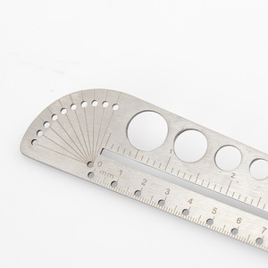 Regla Recta Multifuncional Grande de Acero Inoxidable de 30 cm, Compás de Oficina, Transportador, Herramienta Hexagonal EDC para Exteriores - Product Image 5