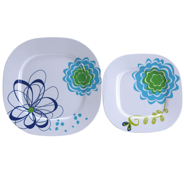 Square Dinner Plates Dish Kitchenware Set Wholesale Melamine White