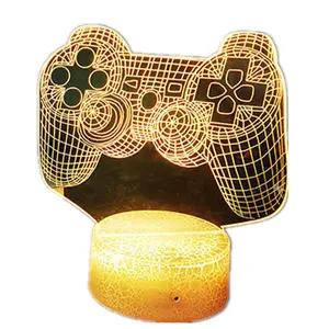 Lâmpada de mesa 3D personalizada para sala de jogos, console de jogos, icônico, luz noturna LED de cabeceira