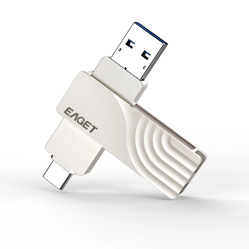 EAGET CF30 Type C & USB 2 in 1 OTG Metal USB 3.0 Pen Drive Key Type C3.1 High Speed Flasg drive Mini Flash Drive Memory Stick
