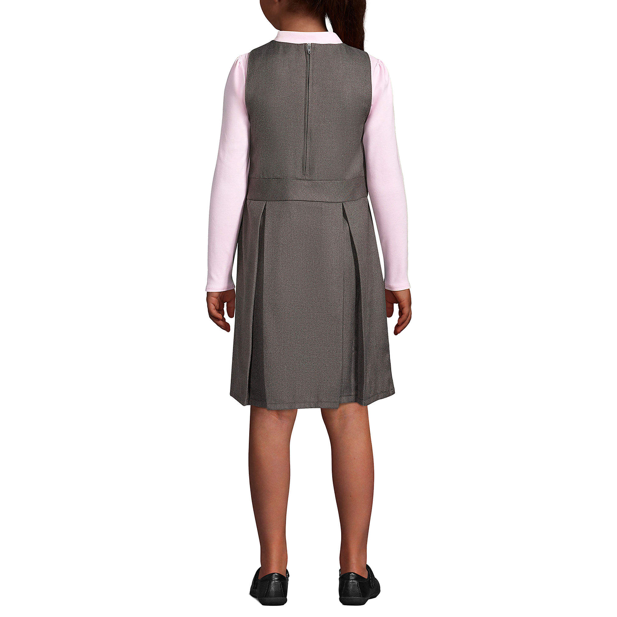 Custom Primary School V-shape Sleeveless Drop Waist Jumper Pinafore  Classroom School Uniforms School Uniform Girls Jumper