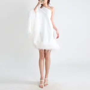 ED2576 Trendy Women Clothes Evening Gown Dress Elegant Sexy Dresses With Feathers For Women Party