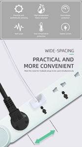 Multiprise universelle WISH OEM, très vendue, en matériaux techniques, prévient efficacement les incendies, 2000W, 5 prises pour la maison et le bureau - Product Image 3