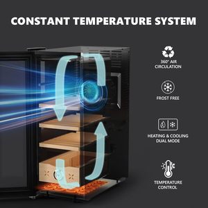 Humidor Eléctrico para Cigarros EUHOMY de 35L con Pantalla Digital, Madera de Cedro Español y Control Automático de Temperatura - Product Image 3