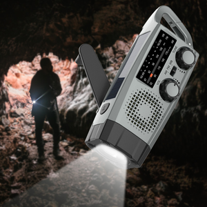 Radio solaire manuelle AM FM WB en ABS durable avec lampe torche LED et chargement USB, radio de secours pour le camping, étanche IP65 - Product Image 6