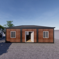 Maison conteneur préfabriquée démontable à plancher plat, facile à installer, pour appartement ou villa, avec cuisine et salle de bain
