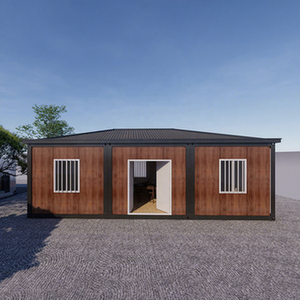 Maison conteneur préfabriquée démontable à plancher plat, facile à installer, pour <span class=keywords><strong>appartement</strong></span> ou villa, avec cuisine et salle de bain - Product Image 1