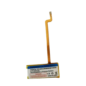 แบตเตอรี่ลิเธียมไอออนแบบชาร์จไฟได้ภายใน 3.7V 650mAh สำหรับรุ่นที่ 6/<span class=keywords><strong>7</strong></span> และรุ่นคลาสสิก 80GB/<span class=keywords><strong>120GB</strong></span>/60GB/160GB (รุ่น 616-0229) - Product Image 2