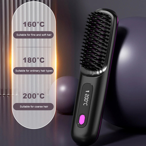 Suministros para el hogar inteligente Peine de pelo liso inalámbrico Peine caliente eléctrico Mini peine de pelo rizado recto Peine dos en uno - Product Image 2