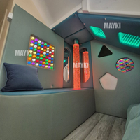 Jeu interactif pour enfants Lumière vive LED Sensory Peg Board Panneau d'éclairage sensoriel mural en acrylique avec 64 chevilles