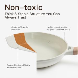 Juego de Utensilios de Cocina Modernos de Lujo de Aluminio Fundido Blanco No Tóxico con Tapa de Vidrio, Olla Antiadherente, Sartén, Apto para Lavavajillas - Product Image 3