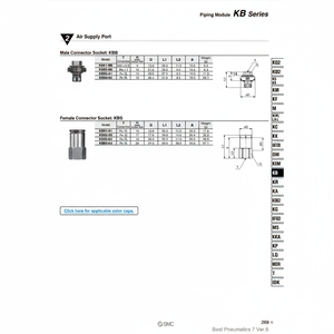 Piezas neumáticas del módulo de tubería de SMC Pneumatics - Product Image 1