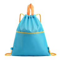 Sac à dos de sport à cordon de serrage coloré et bon marché avec logo mignon sac promotionnel de luxe personnalisé en nylon marron RPET