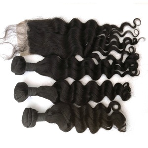 Extensions de cheveux humains naturels de 10 à 30 pouces, ondulés, avec trame alignée et closure, livraison express en une nuit - Product Image 2