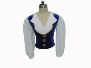 Herren Ballett Tunika New Royal Blue Velvet Langarm Herren Tanz jacke Kostüm Jungen Chiffon Shirt Prinz Ballett Tanz Tunika - Product Image 2