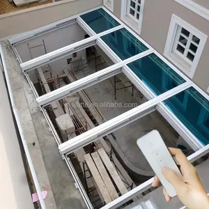 Singrain — toit en verre trempé incurvé pour Patio, cadre en aluminium, motifs isolants, plat, coulissant, rétractable, toit en verre trempé