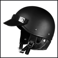 Casque de moto ouvert avec cache-oreilles en cuir amovibles, lunettes vintage, personnalisable OEM, en ABS