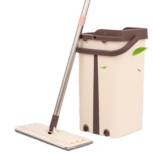 低价地板清洁处理微纤维拖把头容易塑胶地板清洁拖把和水桶集