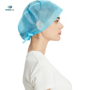 SMS 35gsm médecin infirmière chirurgien tête casquettes élastique jetable médical chirurgical casquette en gros non tissé PP CE SANDA cheveux accessoires