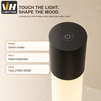 Lampe de sol télescopique moderne en aluminium avec LED COB, lumière blanc chaud, commande tactile, pour hôtel, chambre, bureau
