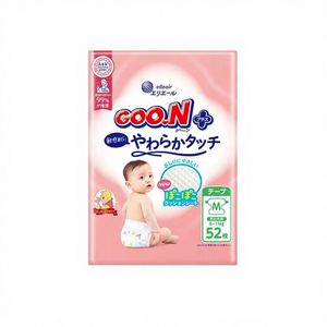 Couches jetables Goon Baby originales du Japon, vente en gros, fabriquées au Japon, Elleair G.oon Plus, tissu non tissé, prévention des fuites 3D, douces - Product Image 1