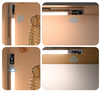 Lampe LED magnétique rechargeable sous armoire avec détecteur de mouvement, 3 CCT, intensité variable, Type C, moderne, 5V, pour placard