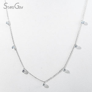 Starsgem Collier flottant en or 10K, diamant de laboratoire taille brillant 1,56 ct 3,9 mm, percé au laser, pureté 41,7%, couleur D blanc, 1g - Product Image 5