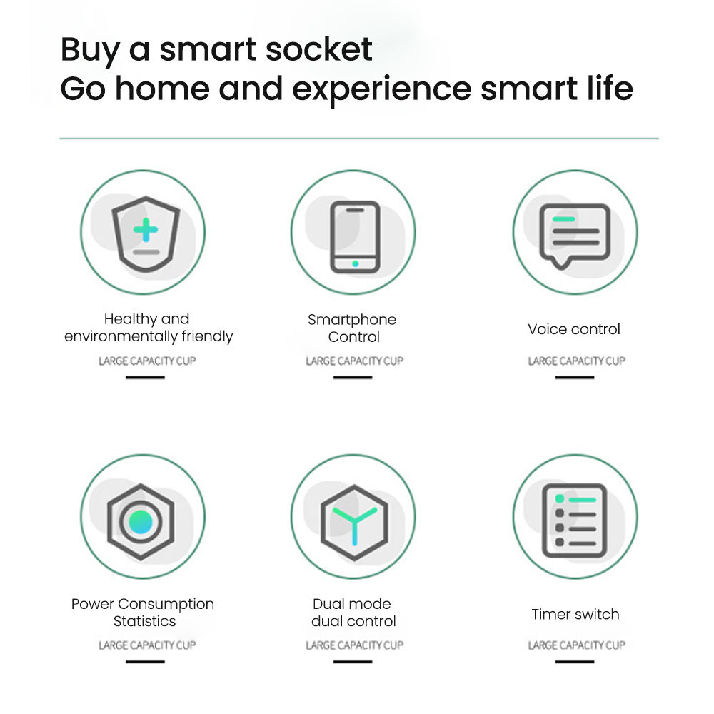 HONPNK Smart Life UK 16A Tuya ZigBee 3.0 Voice Control Energy Monitor Timer Wi-Fi Smart Plugs with Alexa & Google Home