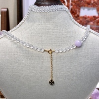 Collier de perles en Kunzite naturelle et quartz clair, réglable 44-47cm, plaqué or S925, cristal de guérison, bijou romantique pour femme, cadeau