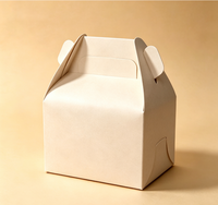 Tragbare Geschenkbox mit Griff, Anpassbare Faltbare Seitenverschluss-Giebelbox für Hochzeit Party Süßigkeiten Kekse Schokolade Gastgeschenke Verpackung