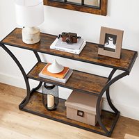 Mobilier de maison Canapé table avec cadres incurvés 2 étagères ouvertes, pour couloir entrée salon bureau table coin bureau maison