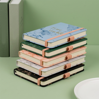 Carnet A5 en cuir PU marbré, couverture rigide, cadeau d'entreprise, agenda familial avec bande élastique