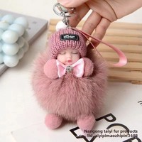 Porte-clés poupée en fourrure de renard mignon YHY, accessoire cadeau d'anniversaire