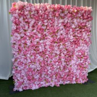 Desain baru kualitas tinggi bunga buatan dinding bunga sakura buatan tangan dinding dekorasi bunga dinding