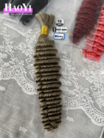 Extensiones de Cabello Humano Ondulado Profundo Indio Natural de 18-36 Pulgadas, Trama de Cabello 100% Humano, Cabello Afro Rizado a Granel, Extensiones de Cabello Humano Brasileño Teñido a Granel