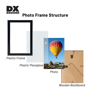 DX thiết kế nhà máy Bán buôn giá 4x6 5x7 6x8 8x10 inch tùy chỉnh kích thước DIY memorial tường khung ảnh PVC hình ảnh màu đen khung - Product Image 3