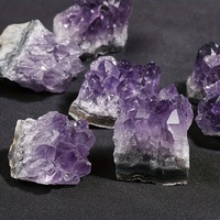 Ensemble de grappes de cristal d'améthyste foncée de haute qualité, pierre de cristal naturelle brute, technique brute, pour les cadeaux de la Saint-Valentin, Halloween