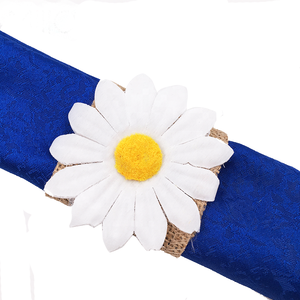 Porte-serviettes en <span class=keywords><strong>toile</strong></span> <span class=keywords><strong>de</strong></span> <span class=keywords><strong>jute</strong></span> fleur <span class=keywords><strong>de</strong></span> marguerite Anneaux <span class=keywords><strong>de</strong></span> <span class=keywords><strong>serviette</strong></span> en <span class=keywords><strong>jute</strong></span> - Product Image 2