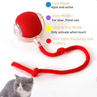 Balle interactive électrique intelligente pour animaux de compagnie, chiens et chats, à rayures, auto-roulante, avec corde de stimulation pour chat