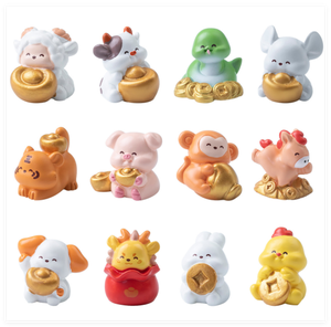 Toptan Mini Sevimli Dini Peri Ejderha Figürleri Reçine El Boyaması 3D Çin Zodyak Hatıra Heykeli Oyuncaklar - Product Image 4