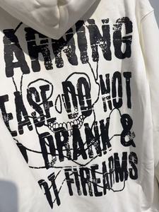 Sweat-shirt à capuche streetwear pour homme en coton pur 100% de haute qualité, très lourd, avec fermeture éclair, coupe ample, style 'sirop' - Product Image 4