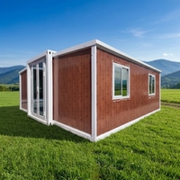 Maison conteneur extensible à double aile de 20 pieds, maison modulaire pliable, mini-maison préfabriquée, hall en acier portable moderne