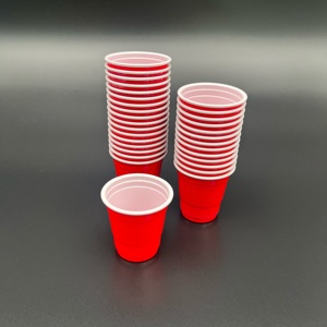 Mini tasses en <span class=keywords><strong>plastique</strong></span> jetables rouges de dégustation de H91061-1 2oz pour la fête de Noël - Product Image 4