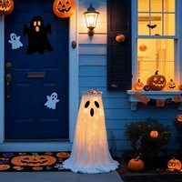 Décorations d'Halloween : Grand support lumineux en forme de fantôme pour bonbons, décoration fantôme mignonne, porte-sucreries pour la fête d'Halloween
