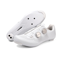 Chaussures de cyclisme sur route en carbone/fibre de verre, semelle perforée, chaussures de compétition, blanc pur, alliage d'aluminium, fabriqué en Chine
